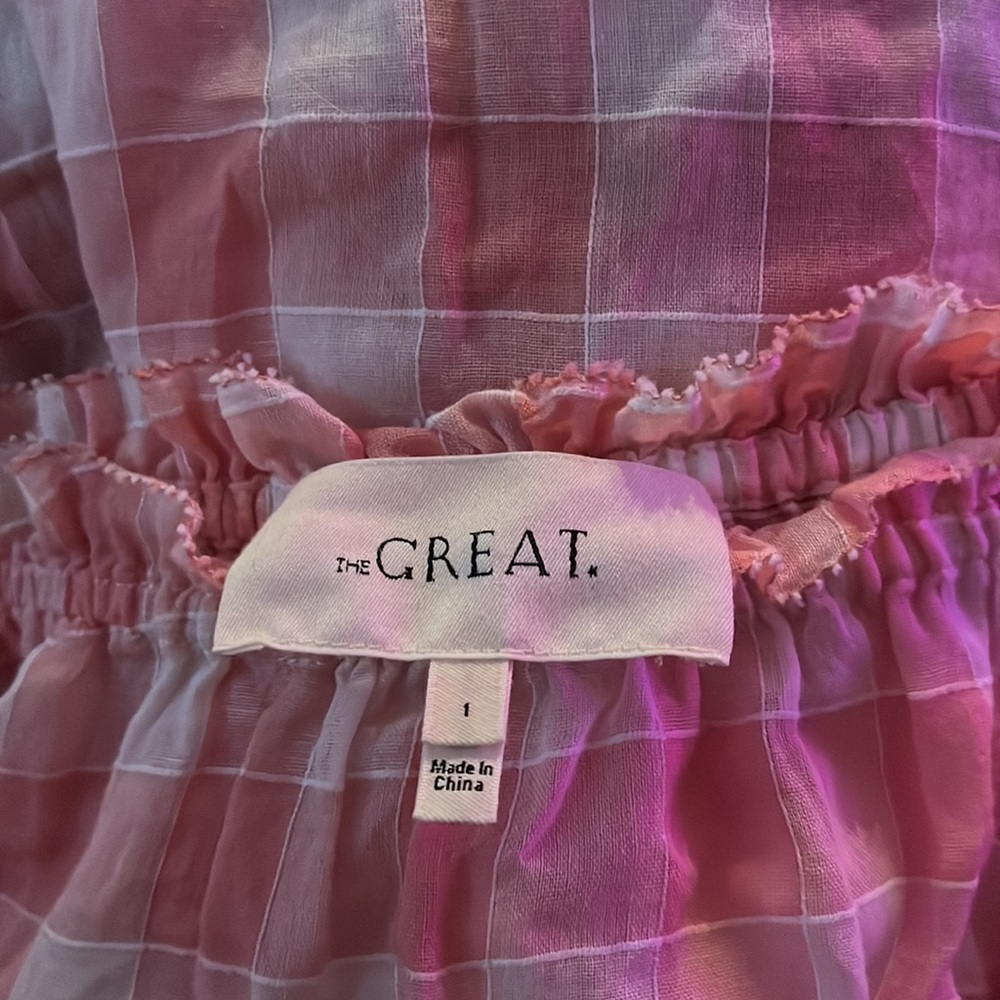 Nwt The Great. garland top in pink/white - Picture 8 of 8